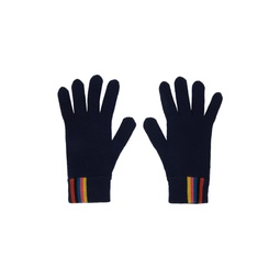 Navy Artist Stripe Gloves 232260M135002