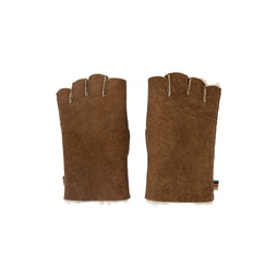 Brown Fingerless Gloves 232260M135003