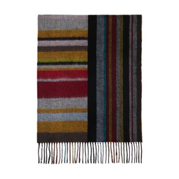 Multicolor Mixed Signature Stripe Scarf 232260M150015