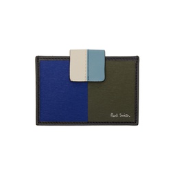 Blue   Black Press Stud Wallet 232260M163005