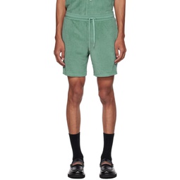 Green Striped Shorts 232260M193005