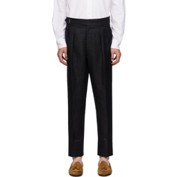 Black Pleated Trousers 232261M191002