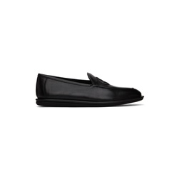 Black Embroidered Logo Loafers 232262M231001