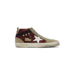 Taupe   Burgundy Mid Star Sneakers 232264F127012