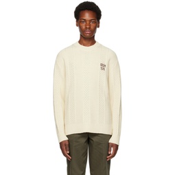 Off White Embroidered Sweater 232264M201004
