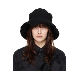 Black Wool Nylon Tweed Bucket Hat 232270F015000