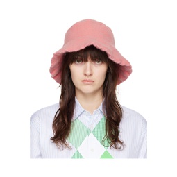 Pink Wool Nylon Tweed Bucket Hat 232270F015001