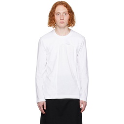 White Layered Long Sleeve T Shirt 232270M213003