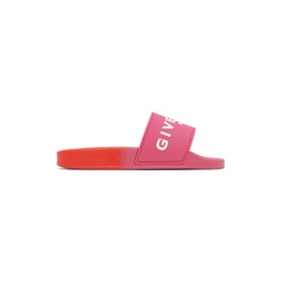 Pink   Orange Embossed Slides 232278F124002