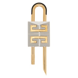 Gold   Silver Small 4G Padlock Keychain 232278M148000
