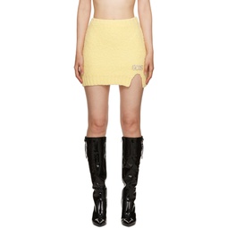 Yellow Hairy Mini Skirt 232308F090000