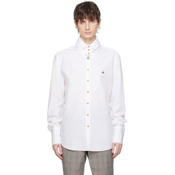 White Big Collar Shirt 232314M192040