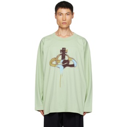 Green Fresh Long Sleeve T Shirt 232314M213039
