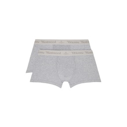 Two Pack Gray Boxers 232314M216003