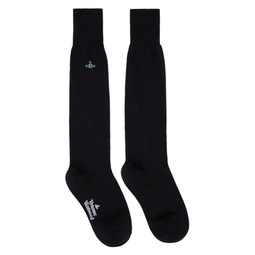 Black Uni Colour High Socks 232314M220020