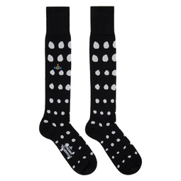 Black Dots High Socks 232314M220021