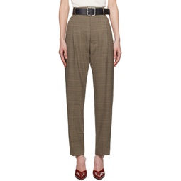 Beige   Black Tailored Trousers 232331F087003