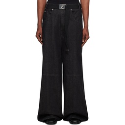 Black Paneled Jeans 232331M186005