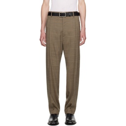 Beige   Black Tailored Trousers 232331M191007