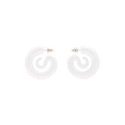 White Perla Serpent Earrings 232340M144004