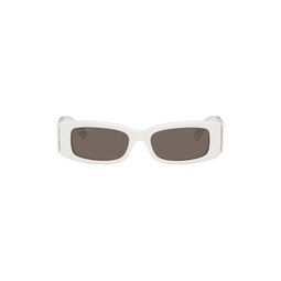 White Rectangular Sunglasses 232342F005025