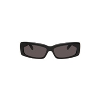 Black Oversize Rectangle Sunglasses 232342M134097