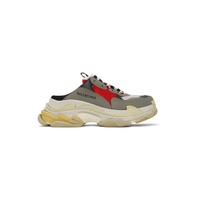 Gray   Red Triple S Mules 232342M237027