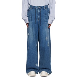 Blue Distressed Jeans 232343M186001