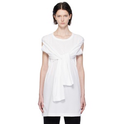 White Cutout Long Sleeve T Shirt 232347F110002