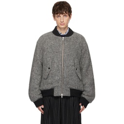 Gray Loose Fit Bomber Jacket 232358M175017