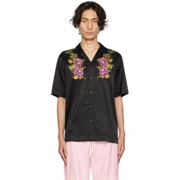 Black Embroidered Shirt 232358M192006