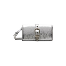 Silver Belted Flap Bag 232369F048038