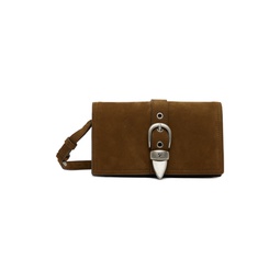 Brown Belted Flap Bag 232369F048039