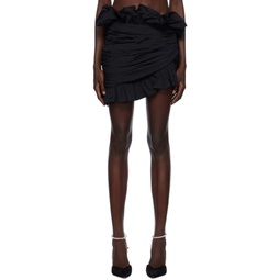 Black Ruffle Miniskirt 232372F090000