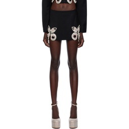 Black Embroidered Butterfly Miniskirt 232372F090003