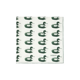 Green   White Duck Print Scarf 232376F029008