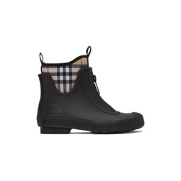 Black Vintage Check Boots 232376F113000