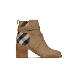 Taupe House Check Boots 232376F113004