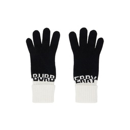 Black   White Rolled Gloves 232376M135000