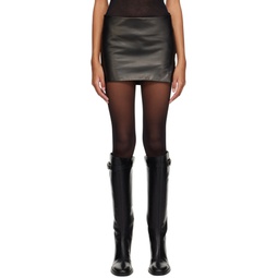 Black Gemma Leather Miniskirt 232378F090000