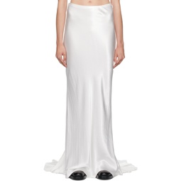 White Madeleen X Long Flared Maxi Skirt 232378F093005