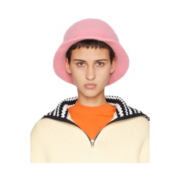 Pink Brushed Alpaca Bucket Hat 232379F015018