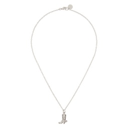 Silver Cowboy Boot Charm Necklace 232379F023022
