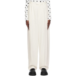 White Pleated Trousers 232379F087005