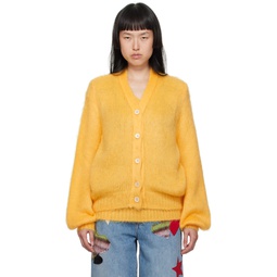 Yellow Buttoned Cardigan 232379F095012