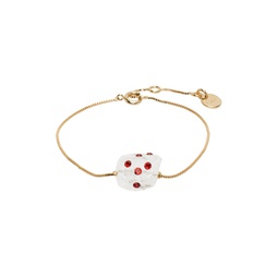 Gold   Red Pietra Dura Bracelet 232379M142012