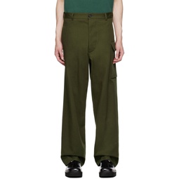 Green Button Fly Trousers 232379M188004