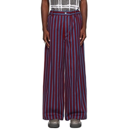Red   Black Striped Trousers 232379M191006