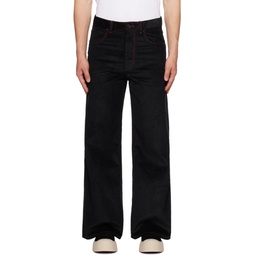 Black Contrast Trousers 232379M191017