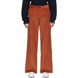 Orange Flared Trousers 232379M191018